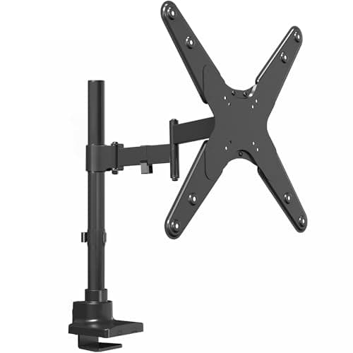 VIVO Ultra Wide Monitor and TV Desk Mount for up to 55 inch Screens, Single Television Stand with Articulating Arm, Holds up to 44 lbs, Max VESA 400x400mm, Black, STAND-V155D
