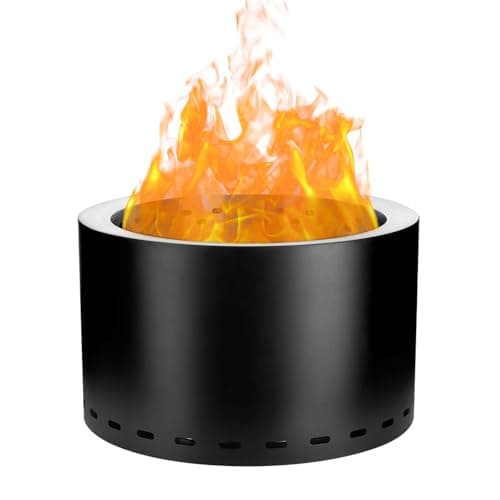 Smokeless Firepit Outdoor, 20" Stainless Steel Fire Pits, Large Smokeless Firepit with Removable Ash Pan, Portable Outdoor Fire Pit, 20.87'' x 20.87'' x 15.6'', 19.4 lbs