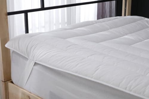 SLIMLINE Natural Wool Mattress Pad, Merino Wool Filling, Quilted Natural Cotton Cover, 1" Thickness, Hypoallergenic, All Seasons, White (Twin) 2