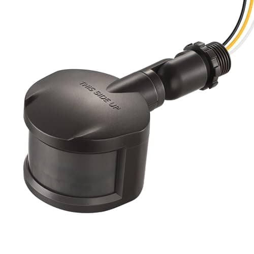 EDISHINE Motion Sensor, 180-Degree Replacement Motion Detector for Security Floodlights, Adjustable Time & Detection Sensitivity Range Up to 60 Feet, 3 Modes Pir Motion Sensor, Brown, UL Listed