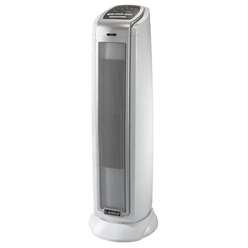 Lasko Oscillating Ceramic Tower Space Heater for Home with Overheat Protection, Timer, 22.5 Inches, Silver, 1500W, 5775
