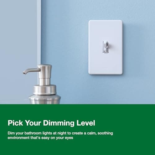 Lutron Ariadni/Toggler LED+ Dimmer Light Switch for Dimmable LED, Halogen and Incandescent Dimmer Switch, 150W, Single-Pole/3-Way, AYCL-153P-WH, White 5