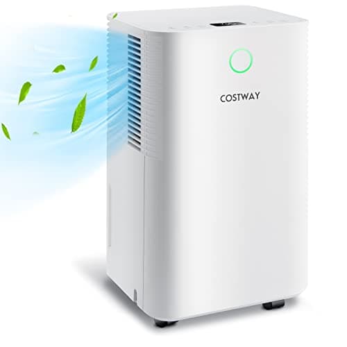 COSTWAY 2,000 Sq. Ft Dehumidifier for Home, 32 Pint Dehumidifier with 3 Modes, 2 Speeds, LED Touch Control Panel, 24H Timer Child Lock & Overflow Protection, Bedroom, Basement