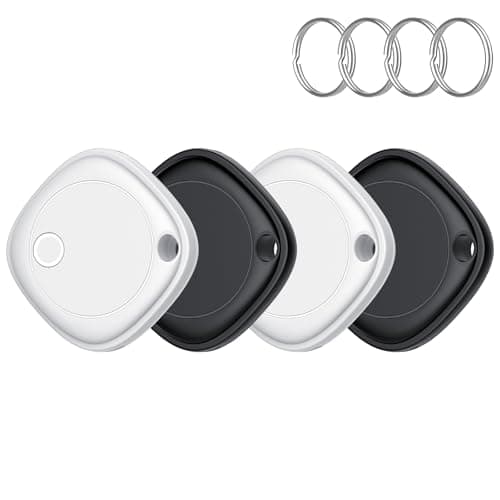Air Tracker Tags-4 Pack, Bluetooth Tracker Works with Apple Find My APP (iOS Only), Bluetooth Item Finder Keys Finder and Item Locator for Keys, Bags, Luggage,Pets,Wallet,Replaceable Battery