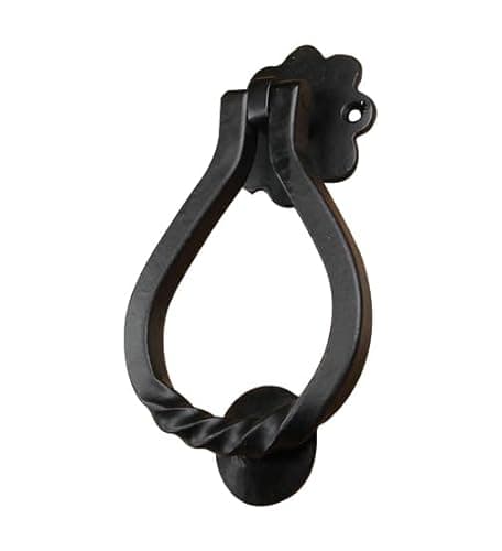 Twisted Iron Door Knocker with Simple, Graceful Style - Black Powder Coat Finish - Sold Individually 2