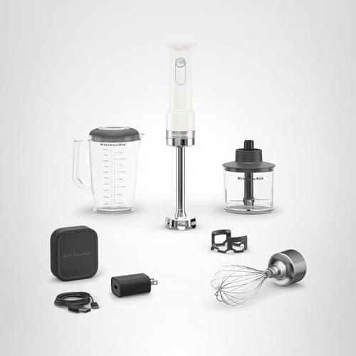 KitchenAid Go Cordless Hand Blender with Accessories - Battery Included, KHBRV75, Porcelain White 7