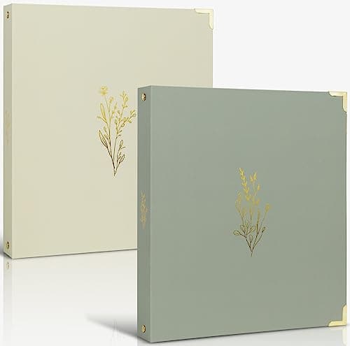 Aesthetic 3 Ring Binder Set of 2 - Sturdy 1 Inch Binder Fits Letter Sized Paper - A Cute Holder for Women or Men with Pocket Easily Organizes Your Paperwork for School, Office or Work