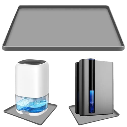 Dehumidifier Mat Home Drip Pan, 17"X15" Silicone Mat for Bathroom Dehumidifiers With Raised Edge for Leaks, De humidifier Tray for Basement Floor Mat Table Pad, Non-Slip Waterproof Pan