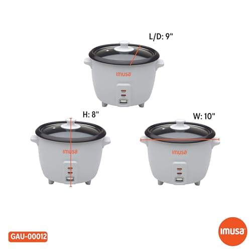 IMUSA USA GAU-00012 Electric NonStick Rice Cooker 5-Cup (Uncooked) 10-Cup (Cooked), White 8