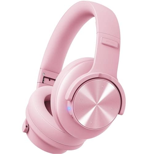 Picun B8 Headphones Wireless Bluetooth, 120H Bluetooth Headphone Over Ear with 3EQ Music Modes, Hands-Free Calls, Deep Bass Headphones for Travel Home Office Cellphone PC (Pink)