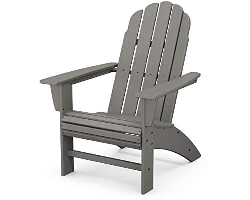 POLYWOOD Vineyard Curveback Adirondack Chair, Slate Grey - Heavy Duty HDPE Outdoor Patio Furniture - Classic Comfort Design for Deck, Garden, Backyard, Pool, Fire Pit