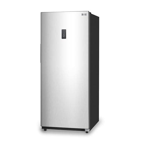 BLACK+DECKER 14 Cu. Ft. Convertible Freezer Refrigerator, Upright Freezer with Glass Shelves, ENERGY STAR rated, Frost Free, BUC1400XS, Stainless Look