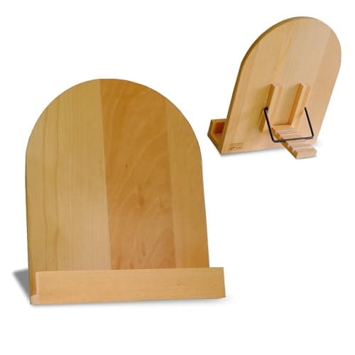 Cookbook Stand - Cook Book Stand for Kitchen Counter | Beech Wood Recipe Book Holder | Cookbook Holder with Adjustable Angles | Ergonomic 9x11 Recipe Stand | Multi-Purpose Cookbook Holder for Kitchen