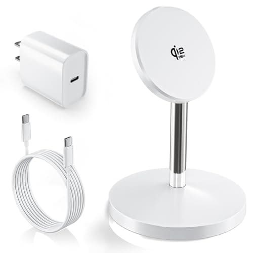 Magnetic Wireless Charger iPhone Stand,Qi2.2-Certified 25W Mag-Safe Charger Fast Charging Stand 35W USB C Adapter 6FT Cable Wireless Fast Charge Station for iPhone 17 Pro Max/17/16/15/14/13/12,AirPods