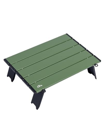 iClimb Ultralight Compact Mini Beach Picnic Folding Alu. Table with Carry Bag, Two Size (Green, S)