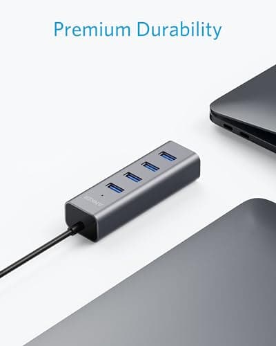 Anker USB C Hub, 4 USB 3.0 Ports, Aluminum USB-C toUSBAdapter, Compatible with MacBook Pro 2018/2017, ChromeBook, XPS, Galaxy S9/S8, and More Devices 5