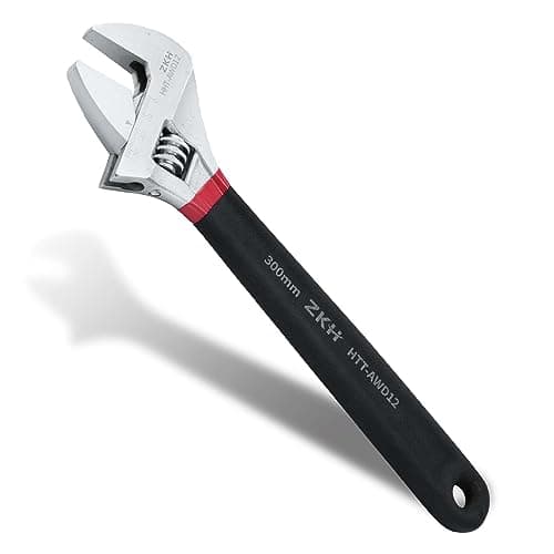 ZKH 6 Inch Adjustable Wrench - Small Metric With Comfortable Plastic-Dipped Grip - 6" (150mm) - Opening 19.3mm - 45# High Carbon Steel