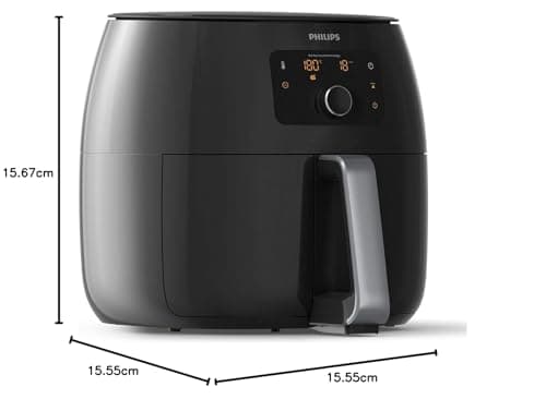 Philips Premium Airfryer XXL, Fat Removal Technology, 3lb/7qt, Rapid Air Technology, Digital Display, Keep Warm Mode, 5 Cooking Presets, HomeID App, Family Sized, Black (HD9650/96) 8