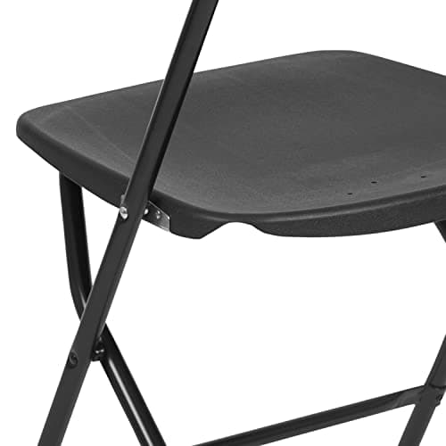 Flash Furniture Hercules Set of 10 Indoor/Outdoor Heavy-Duty Plastic Folding Chairs, Foldable Commercial Stacking Chairs with 650-lb. Static Weight Capacity, Black 16