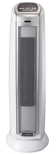 Lasko Oscillating Ceramic Tower Space Heater for Home with Overheat Protection, Timer, 22.5 Inches, Silver, 1500W, 5775 8