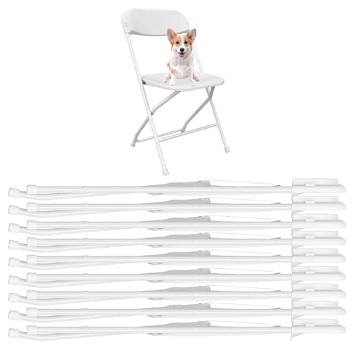 HXBOAUVS 10 Pack White Plastic Folding Chairs, Indoor Outdoor Foldable Chairs with Steel Frame 350lb Capacity for Events Office Wedding Party Picnic Kitchen Dining, Stackable White Chairs for Outside