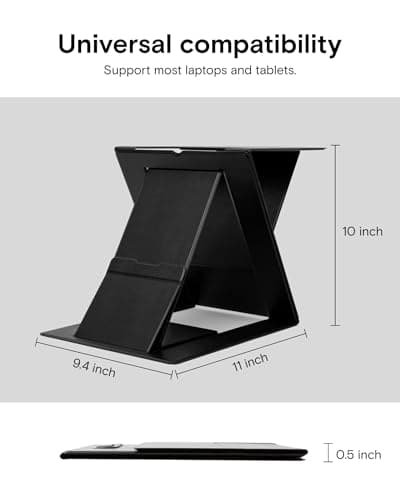 MOFT Folding Laptop Stand Lap Desk, Portable & Mini Computer Stand Laptop Desk for Travel and Home Office, Ergonomic Design with Adjustable Viewing Angles, Lightweight Computer Cooling Riser, Black 7