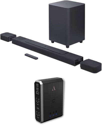 JBL BAR-1000 7.1.4ch Soundbar and Subwoofer with Surround Speakers with a 7S-PS4-US1 4-Outlet Power with Omniport USB (2022)