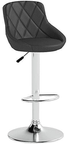 BestOffice Counter Height Bar Stools Set of 2 Bar Stools Swivel Stool Height Adjustable Bar Chairs with Back PU Leather Swivel Bar Stool Kitchen Counter Stools Dining Chairs 4