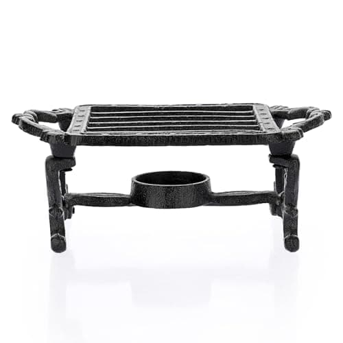 Sumnacon Tea Warmer Cast Iron Tea Pot Warmer with Tealight Candle Holder Sturdy Functional Teapot Warmer Stand for Office Party or Desk RetroTea Pot Heater for Heating Milk,Tea,Coffee,Food