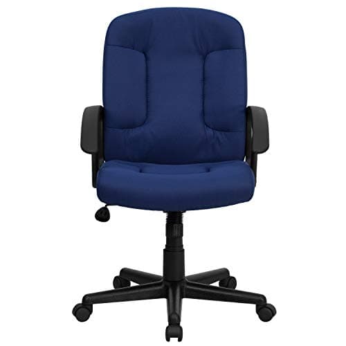 Flash Furniture Garver Mid-Back Navy Fabric Executive Swivel Office Chair with Nylon Arms 9