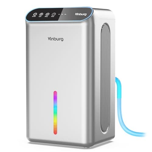 Dehumidifier for Home (85 OZ Water Tank, 800 sq.ft) Quiet Small Dehumidifier for Basement Bedroom Bathroom with Drain Hose, 3 Gear Timer, Sleep Mode, Auto Shut Off, 7 Color Ambient Light