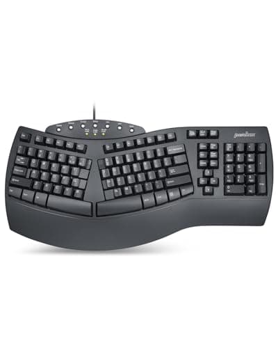 Perixx PERIBOARD-512B Wired Ergonomic Keyboard - Split Keyboard, Wrist Rest, Natural Typing - Wired USB Connectivity - US English - Black