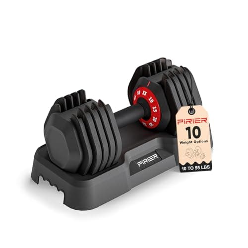 Adjustable Dumbbell 55LB Dumbbells Weight, 10-in-1 Weight Dumbbell with Anti-Slip Metal Handle and Bicep Supports for Comprehensive Full Body Strength Training