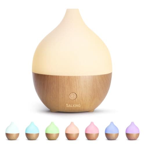 SALKING Essential Oil Diffuser, 100ml Small Aromatherapy Diffuser with Auto Shut-Off Function, Ultrasonic Diffusers for Essential Oils, Cool Mist Humidifier with Warm White Lights, for Office Home