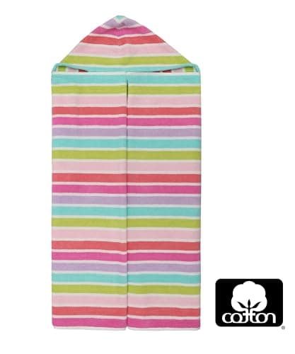 ORIGINAL KIDS Hooded Bath Towel Wrap - 100% Cotton Terry Large Oversized Hooded Kids Towel - Toddler Shower Pool Beach Towel - Super Soft Plush Absorbent Quick Dry Easy Care Gift - 30x60 - Pink Multi 5