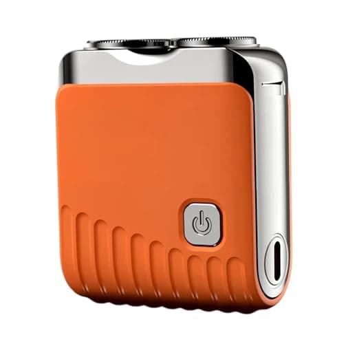 Mini Electric Shaver, Dual Head Waterproof Rechargeable Razor Mini Wet Dry Shaving Razor for Travel Home Use (Orange)