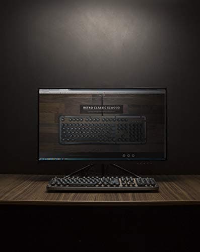 Azio Retro Classic USB (Elwood) - Wired Vintage Backlit Mechanical Keyboard for PC, Walnut Wood (MK-RETRO-W-01-US) 6