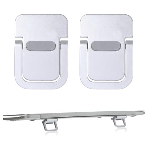2PCS Mini Laptop Stand for Desk, Keyboard Stands, Portable Laptop Stand Foldable, Sleek Computer Notebook Holder, Portable Computer Keyboard Riser Fits Keyboards &10-17.3 Inch Laptops (Silver)