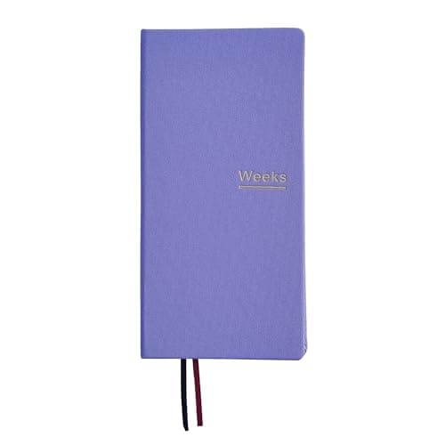 Undated Weekly Planner Notebook Pocket Organizer Appointment Book Journal Notebook A6 Week Plan Notepad (Light Purple)