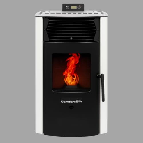 Comfortbilt HP50S Small Wood Pellet Stove Compact Heats 2,200 ft² 47 lb Hopper Arctic White