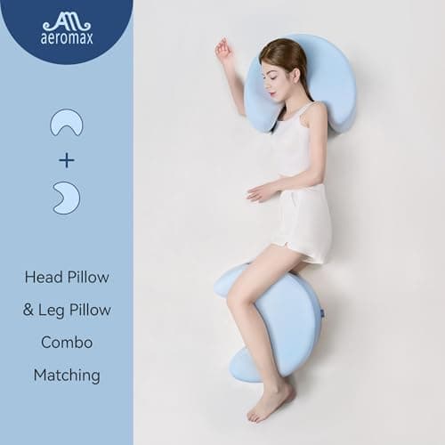 AM AEROMAX Side Sleeping Pillow with Arm Holes - Ergonomic Memory Foam Pillow for Cervical, Neck, Shoulder & Rotator Cuff Pain Relief - Ideal for Side Sleepers.(Blue) 5
