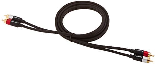 Amazon Basics 2 RCA Audio Cable for Amplifier,Active Speakers or Subwoofer with Gold-Plated Plugs, 4 Feet, Black 4