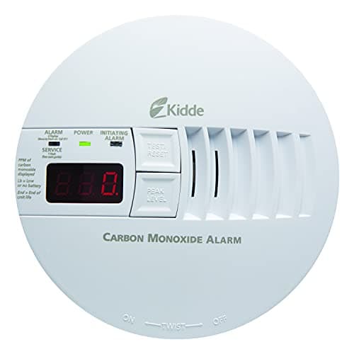 Kidde Hardwired Carbon Monoxide Detector with 9-Volt Battery Backup, Digital LED Display 5.75 diameter x 1.8 depth