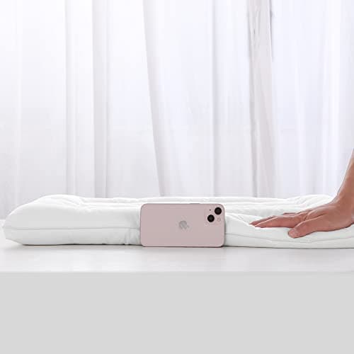 HOMBYS Ultra Thin Flat Pillow for Sleeping, Thin Pillow for Back Sleeper, Supportive Stomach Sleeping Pillow, Slim Bed Pillow, Machine Washable-Standard Size 18x26, White 5