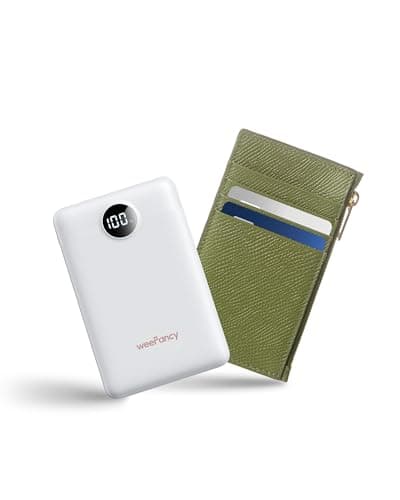 WeeFancy Small Portable Charger 10000mAh, Mini Power Bank with LED Display, 22.5W PD Fast Charging USB-C Battery Pack, Compact Lightweight Travel Charger Compatible with iPhone Samsung Android, White