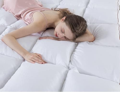 WhatsBedding 3 Inch Memory Foam Mattress Topper Twin Size Plus Thicked Down Alternative-Lined, 1700GSM Fluffy Shredded Memory Foam Filled Pillow Top, 4 Anchor Elastic Bands, 39x75in