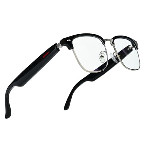 SZXWL Bluetooth Smart Glasses with Camera for Sports/Cycling/Running, Bone-Conduction Music Glasses, Hands-Free Call, Intelligent Voice Navigation (Anti-Blue Light Glasses)