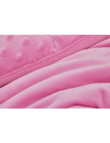 TONGDADA Minky Weighted Blanket | 40''x60'',10lbs | Cozy and Soft Minky Weighted Throw Blanket | Luxury Velvet with Premium Glass Beads | Pink Minky 6