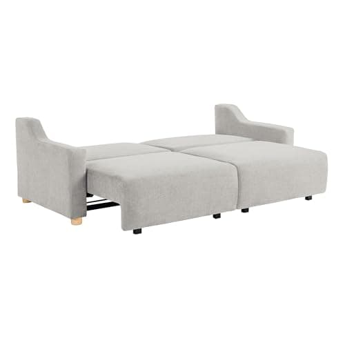 Serta Glendale 90.2" Queen Size Wall-Hugging Convertible Sofa, Dreamcoil Comfort, Chenille Fabric, Cream 8