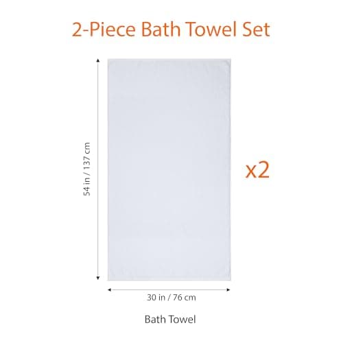 Amazon Basics 2-Piece Quick-Dry Oversize Bath Towel, 100% Cotton, 54" x 30", White 5